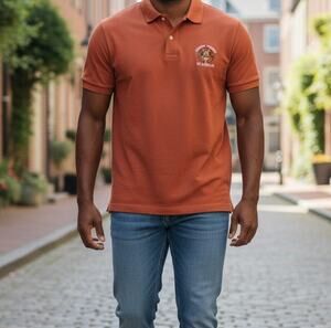 Fairfax County Fire & Rescue Official Orange Polo Shirt Medium Short Sleeve